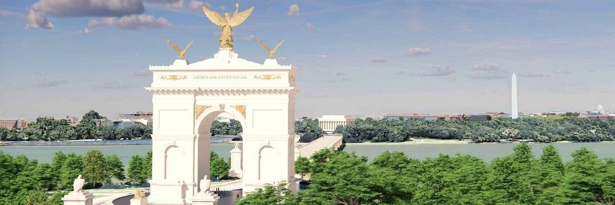 The US Commission of Fine Arts released renderings of President Donald Trump's proposed "Triumphal Arch"