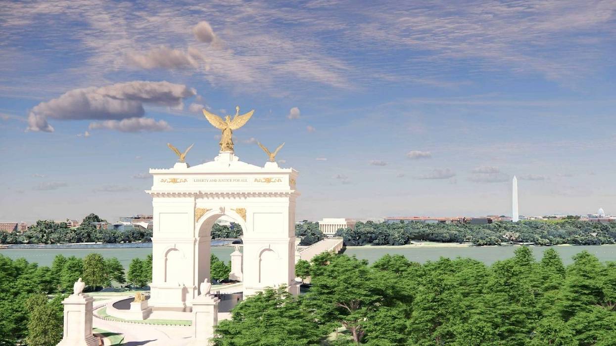 The US Commission of Fine Arts released renderings of President Donald Trump's proposed "Triumphal Arch"