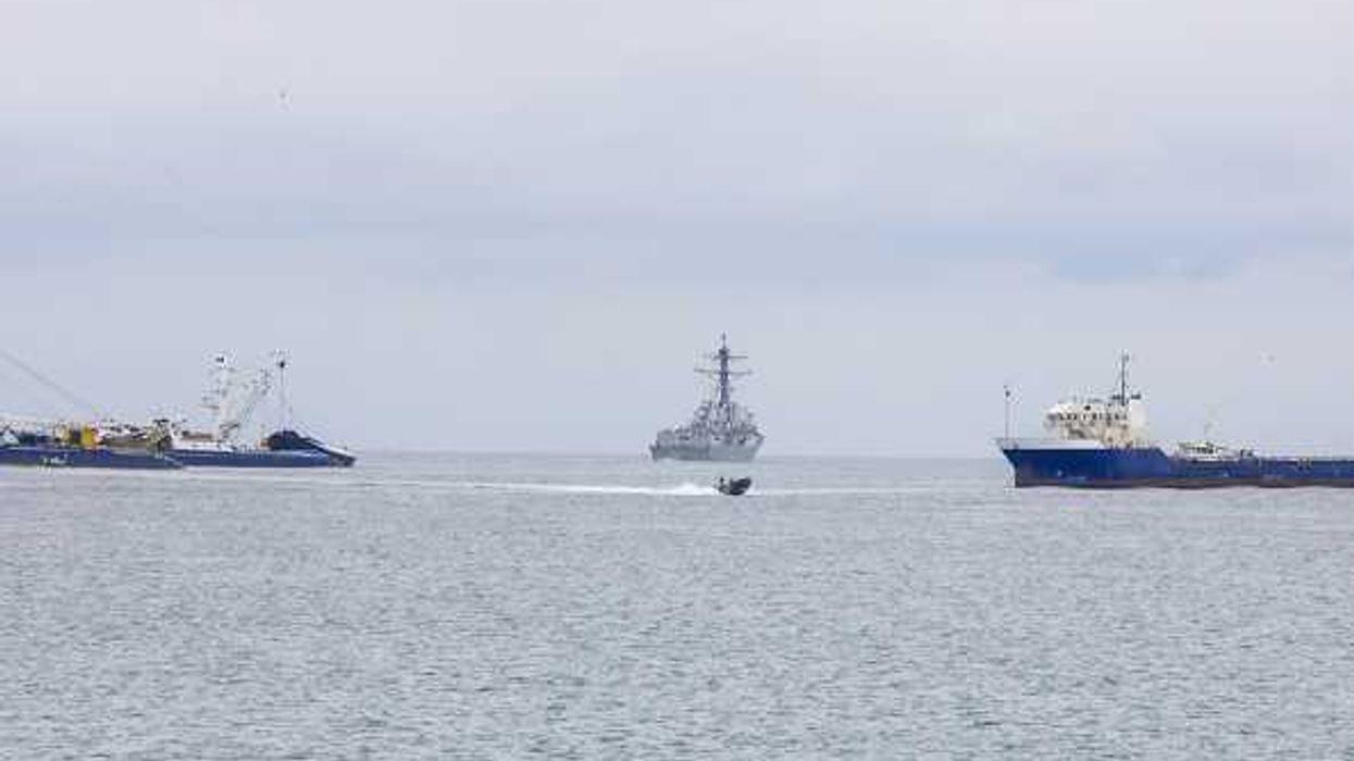 The USS Sampson, a US Navy missile destroyer