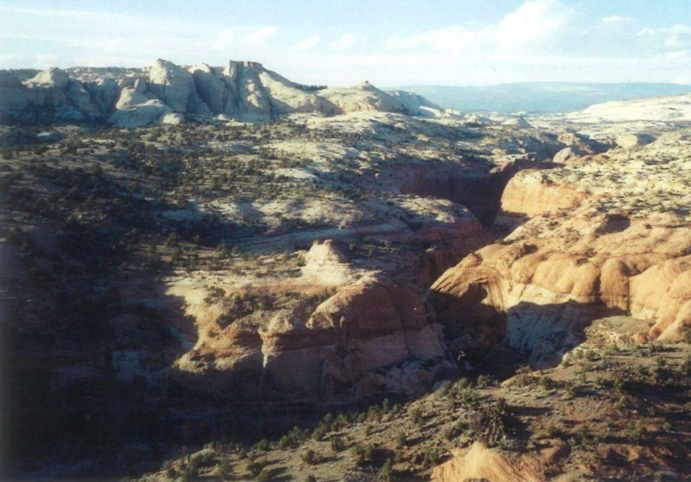 The view from the top of a canyon in Grand Staircase-Escalante National Monument, 2002.