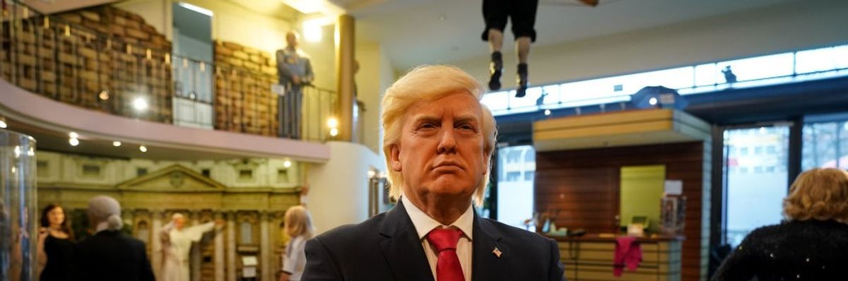 The wax figure of ex-Us President Donald Trump