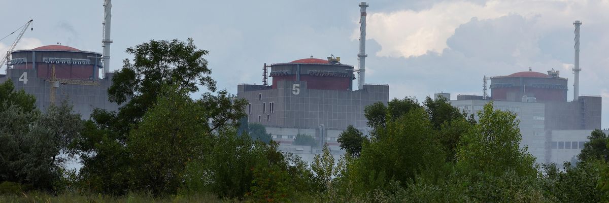The Zaporizhzhia nuclear power plant in southeastern Ukraine is shown on August 4, 2022.