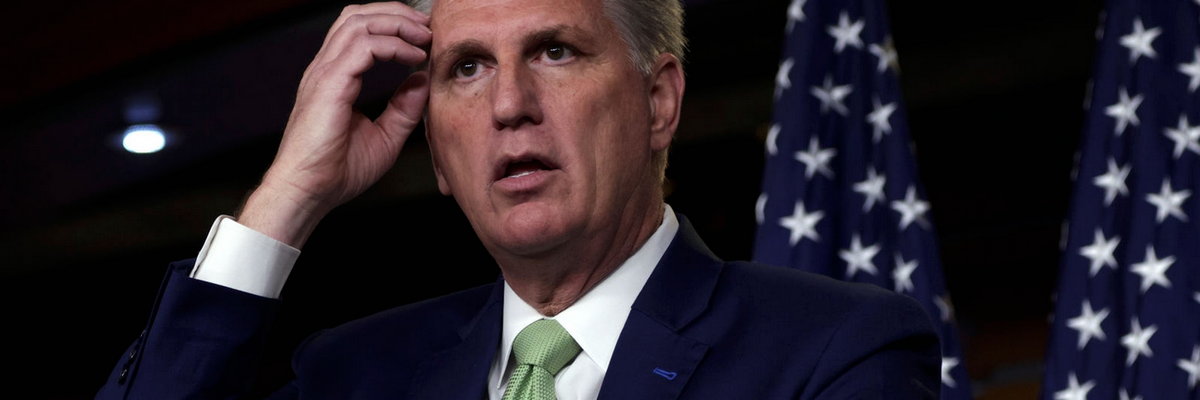 Then-House Minority Leader Kevin McCarthy (R-Calif.) speaks