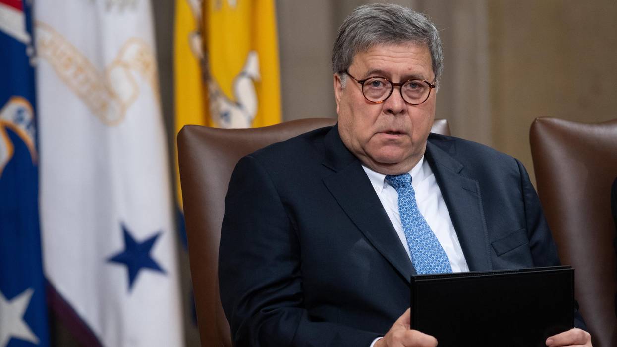 Then-U.S. Attorney General William Barr attends an event