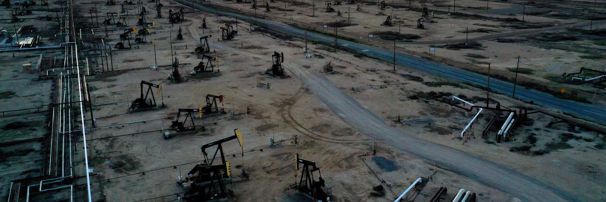 There are over 1,100 oil-producing wells in the McKittrick oil field, just north of the town of McKittrick, California.