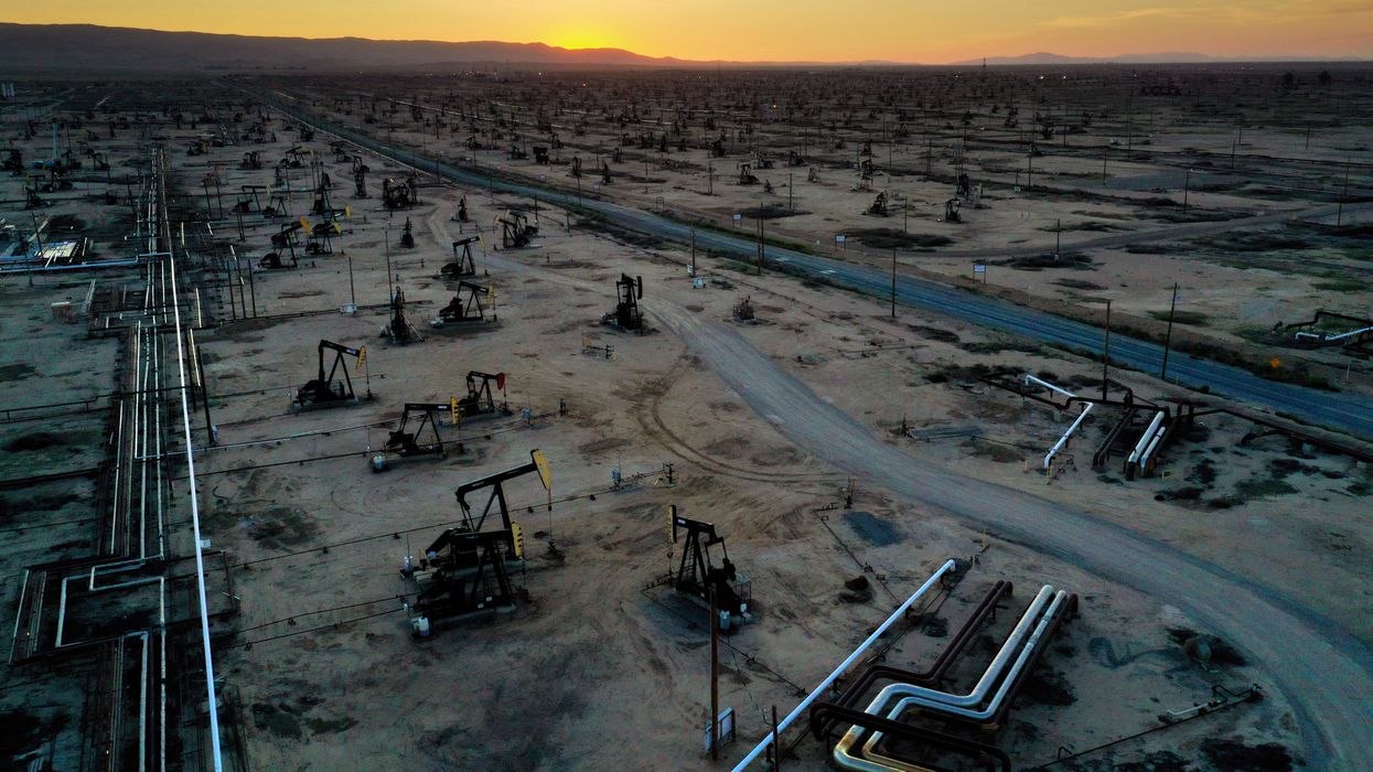 There are over 1,100 oil-producing wells in the McKittrick oil field, just north of the town of McKittrick, California.