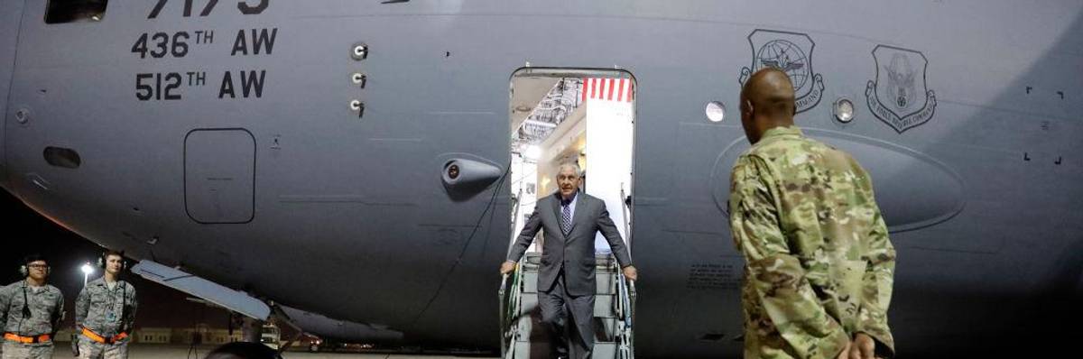 US Bases in Qatar, UAE Go on Alert as Iran Fires Ballistic Missiles at Mock-Up of US Aircraft Carrier