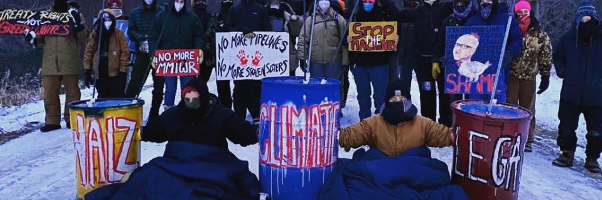 'We Should All Be Water Protectors': Ilhan Omar Visits #StopLine3 Organizers Day After Activists Block Enbridge Worksites