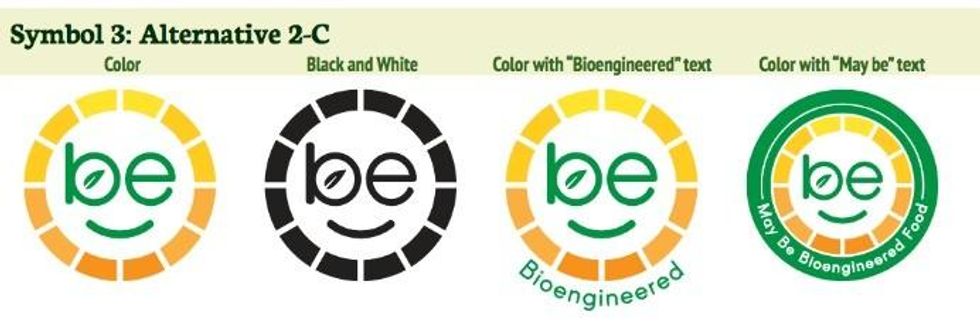 These are among the USDA's proposed Another set of proposed symbols for foods produced using genetic engineering.