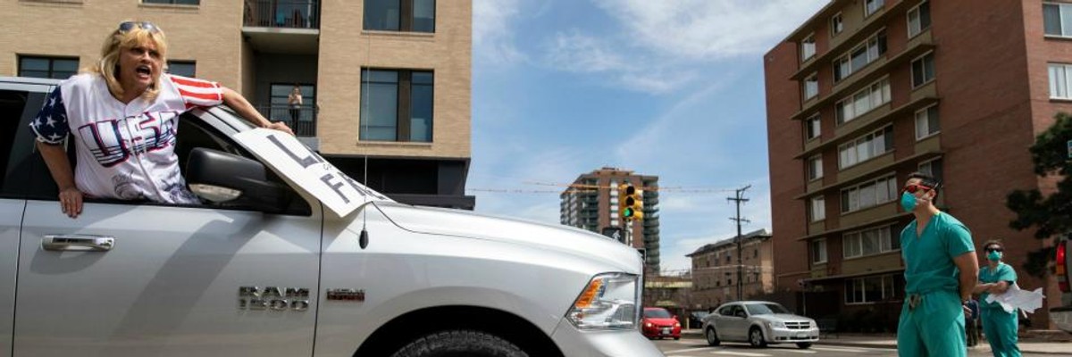 'Heroes': Healthcare Workers Stand in Street to Block Right-Wing Protest Against Colorado Stay-at-Home Order