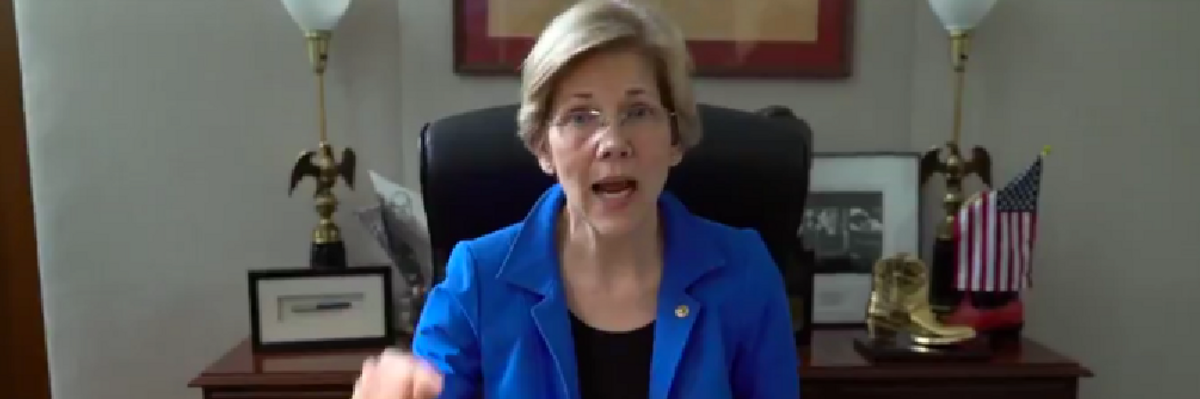Elizabeth Warren Says Key Thing to Know About Trumpcare Bill: 'This Is Blood Money'
