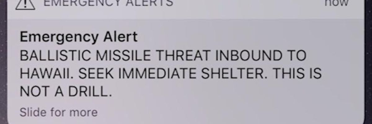 OOOPS: 'Ballistic Missile Threat Inbound to Hawaii...This is Not a Drill'