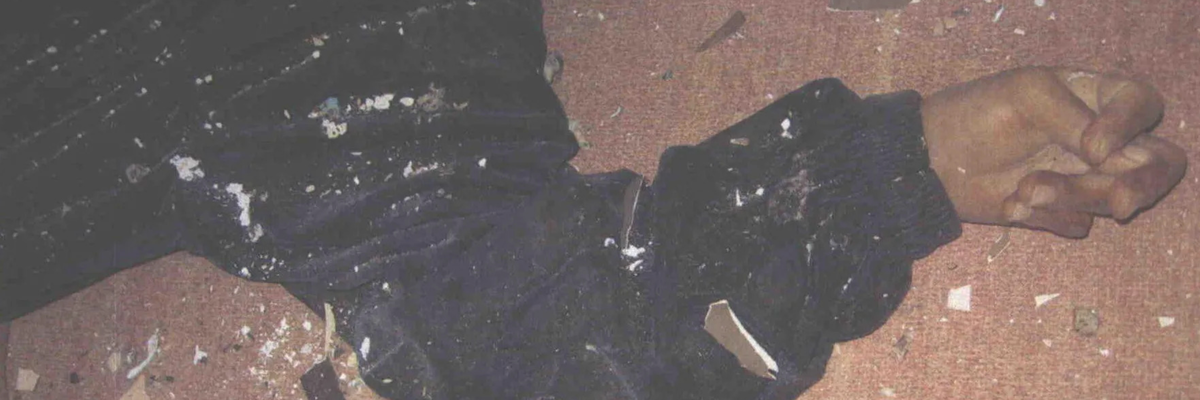 This photo shows the arm of an Iraqi woman killed in the Haditha massacre