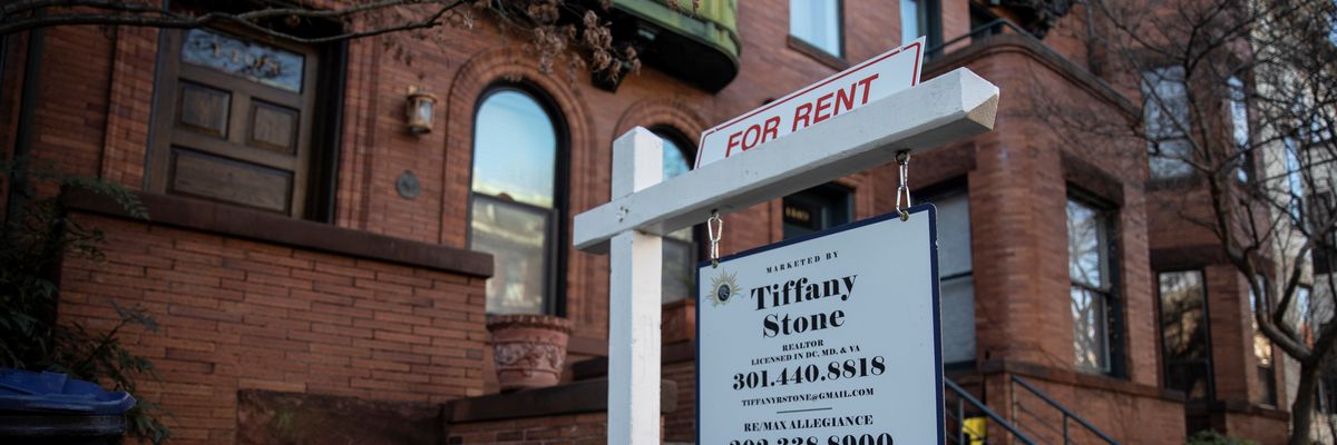 This photo taken on February 14, 2023 shows a house for rent