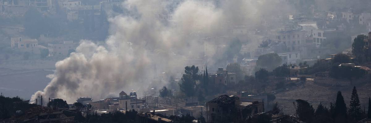 This picture taken from a position in northern Israel