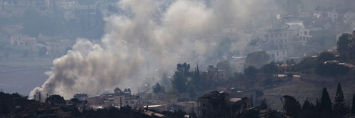 This picture taken from a position in northern Israel