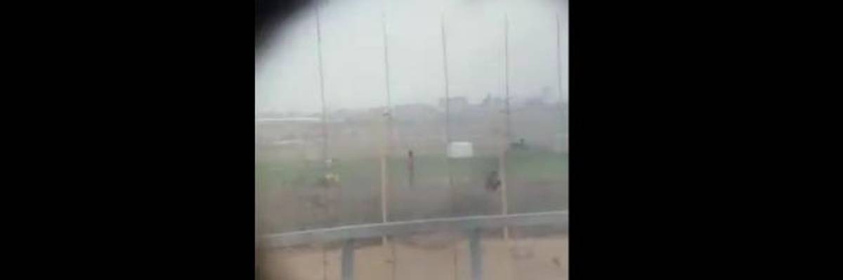 'Horrifying' Video Shows Israeli Soldiers Shouting With Joy After Sniping Unarmed Palestinian in Gaza