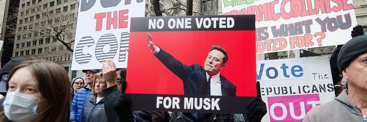 Thousands gather in Chicago's streets to protest President Donald Trump and Elon Musk