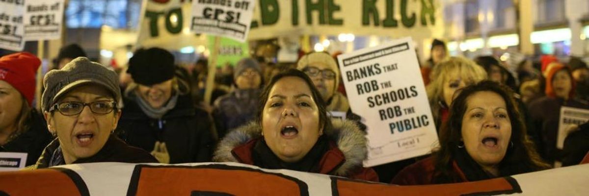 Thousands Rally for Chicago Teachers as Banks vs. Schools Battle Rages