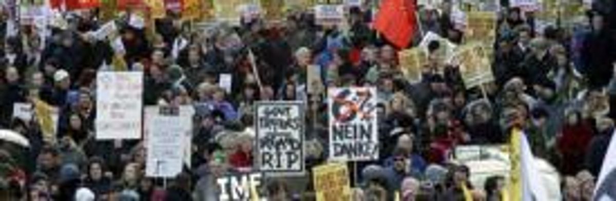 Thousands Protest Against Irish Bailout