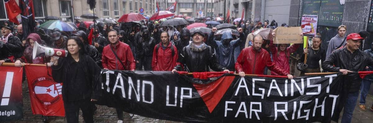 Thousands of people marched to denounce fascism
