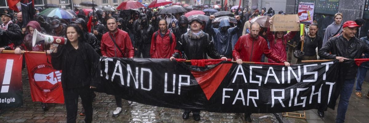Thousands of people marched to denounce fascism