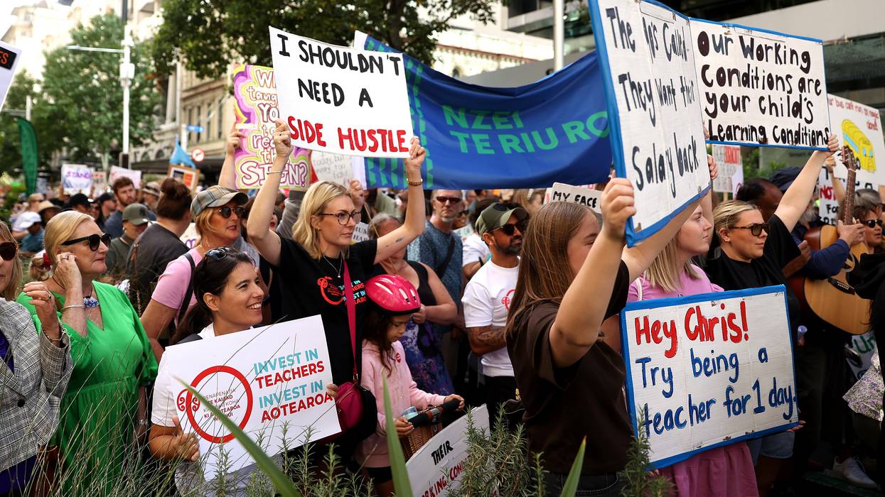 Thousands of teachers protest low pay