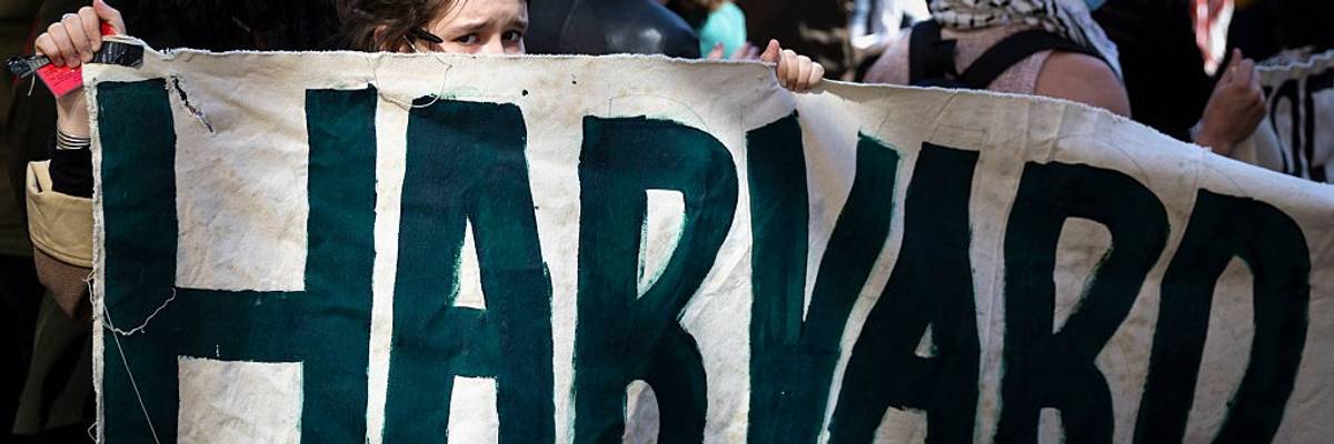 Threats to Harvard funding, detained international students draw 200 protesters to campus