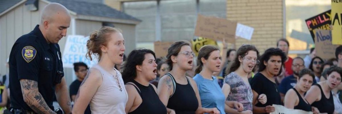 #NeverAgainIsNow: 36 Arrested As Hundreds of Jewish Protesters Block Road to Migrant Detention Center