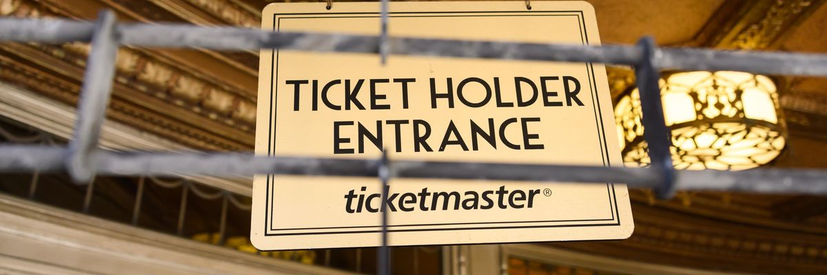 Ticket holder entrance sign