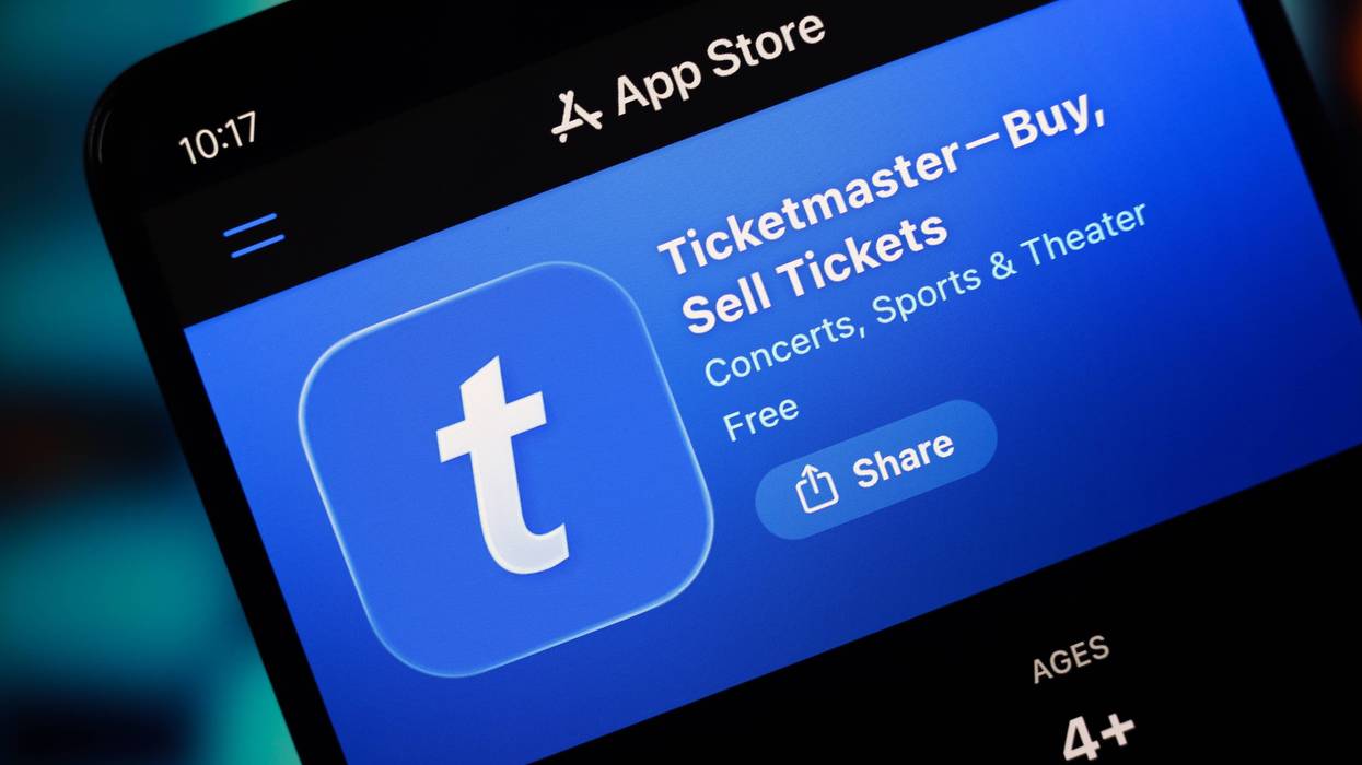 Ticketmaster logo in Apple app store.