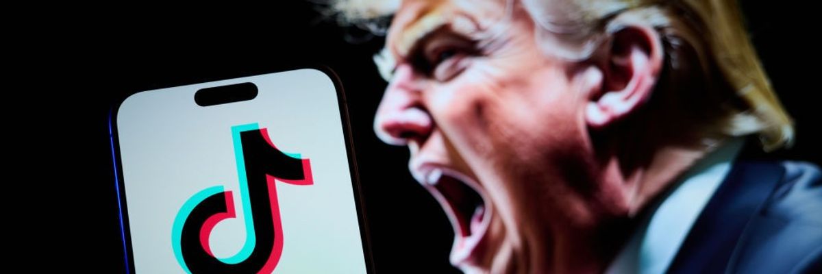 tiktok logo and trump
