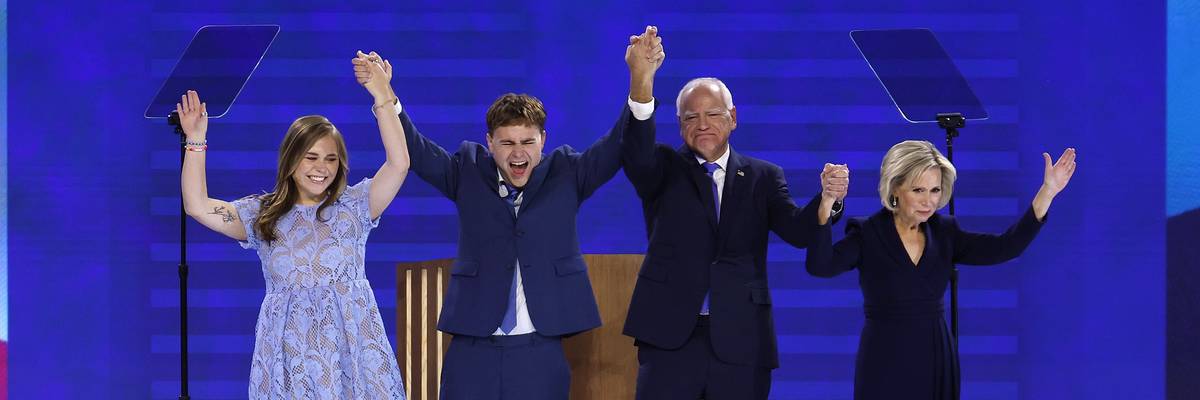 Tim Walz and family at DNC.
