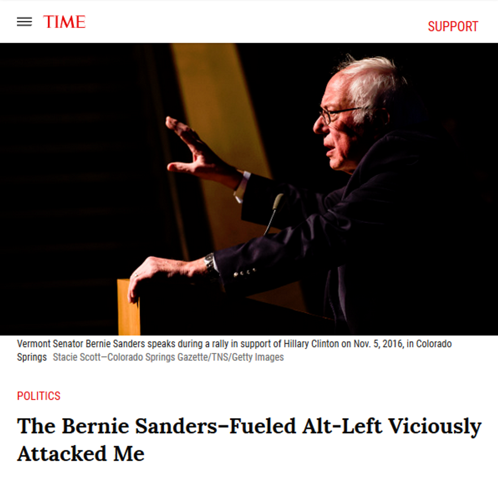 Time: The Bernie Sanders-Fueled Alt-Left Viciously Attacked Me