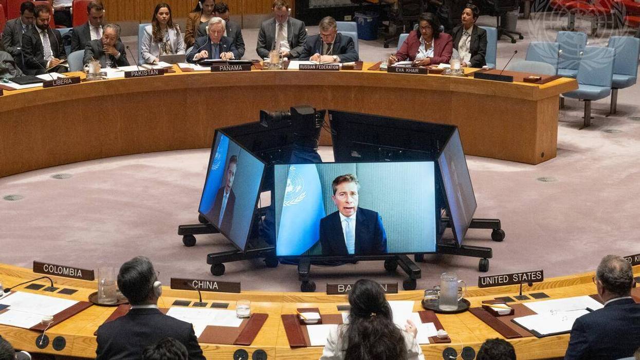 Tom Fletcher, United Nations under-secretary-general for humanitarian affairs and emergency relief coordinator, briefs the UN Security Council