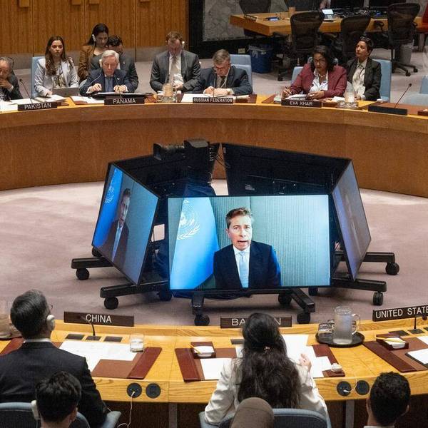 Tom Fletcher, United Nations under-secretary-general for humanitarian affairs and emergency relief coordinator, briefs the UN Security Council