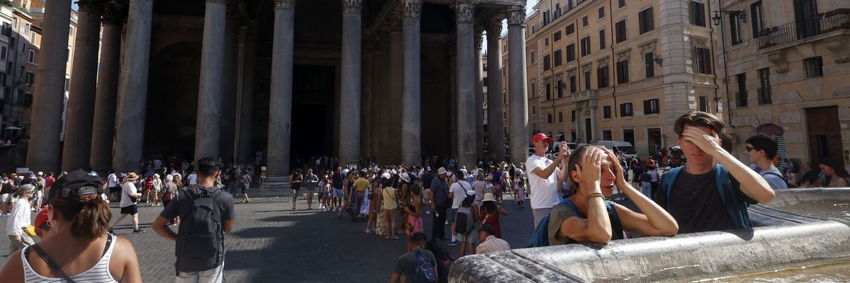 Tourists seek reprieve from heat