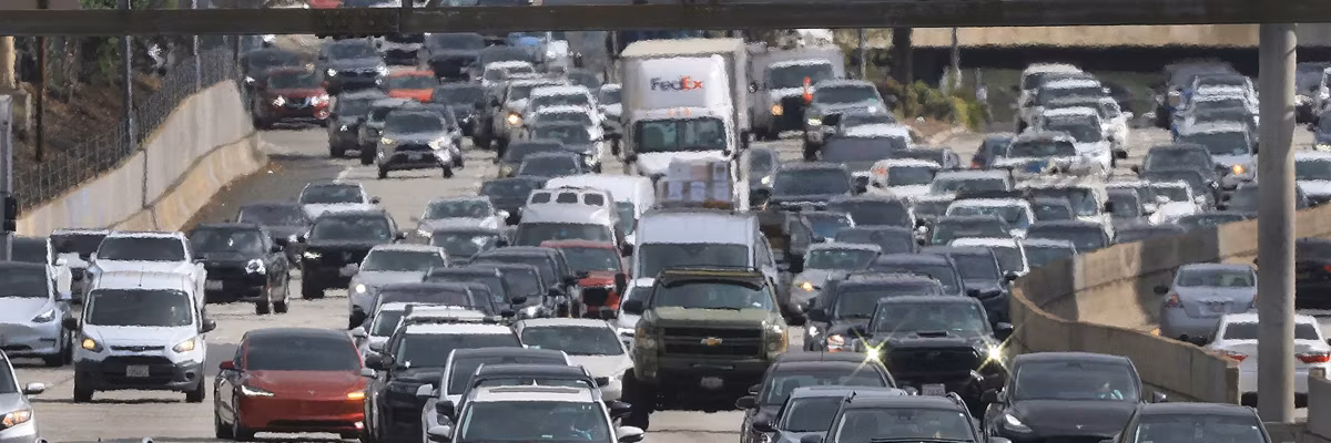 Traffic in downtown Los Angeles