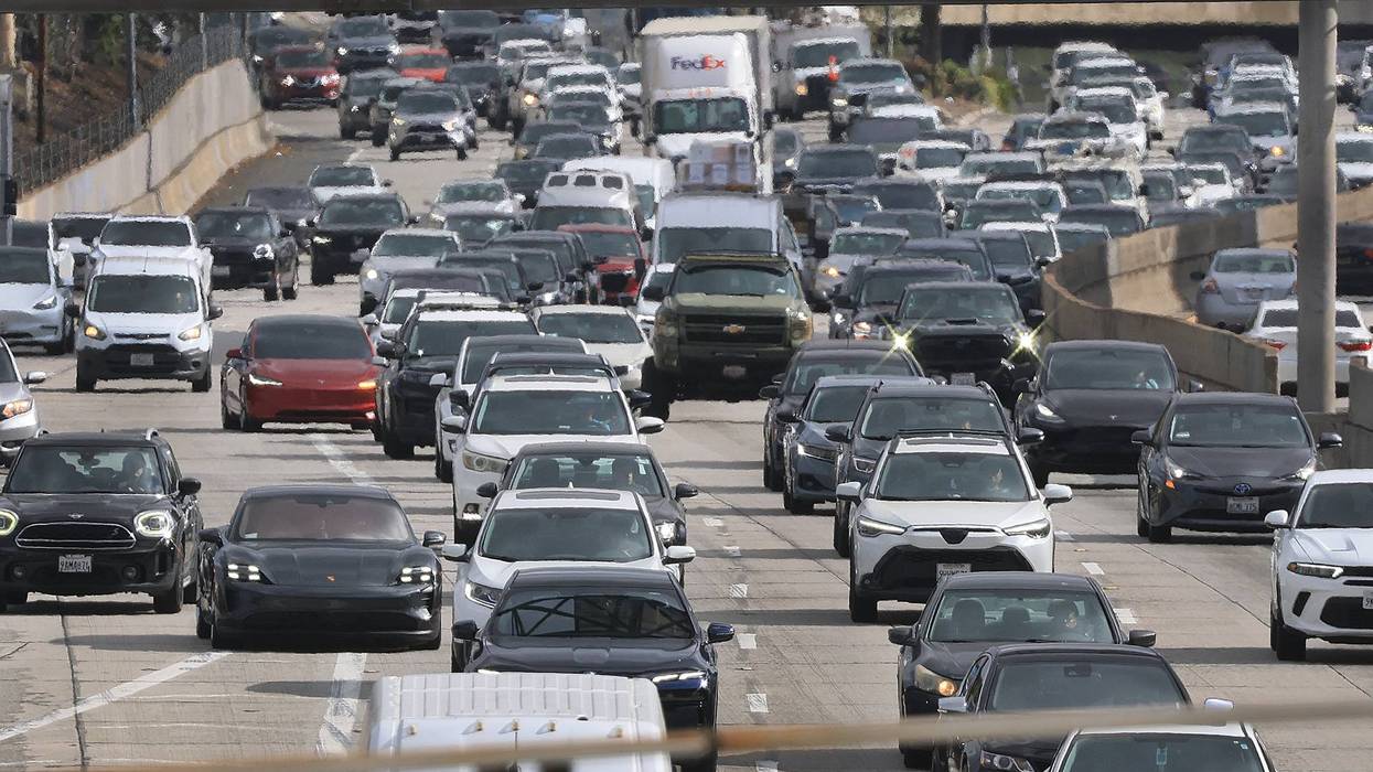 Traffic in downtown Los Angeles