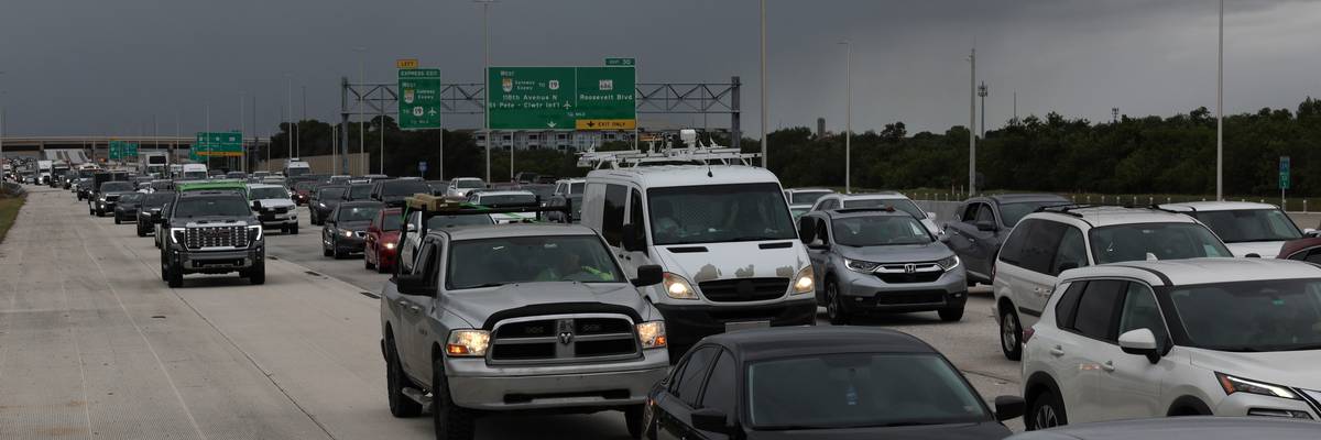 Traffic is heavy as thousands evacuate St. Petersburg, Florida