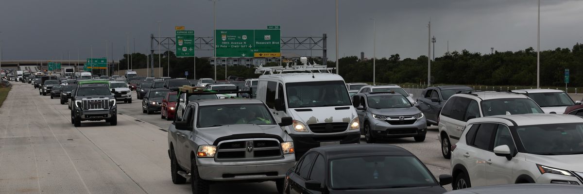 Traffic is heavy as thousands evacuate St. Petersburg, Florida