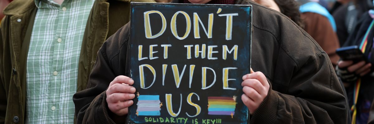 Trans rights protest in Scotland.