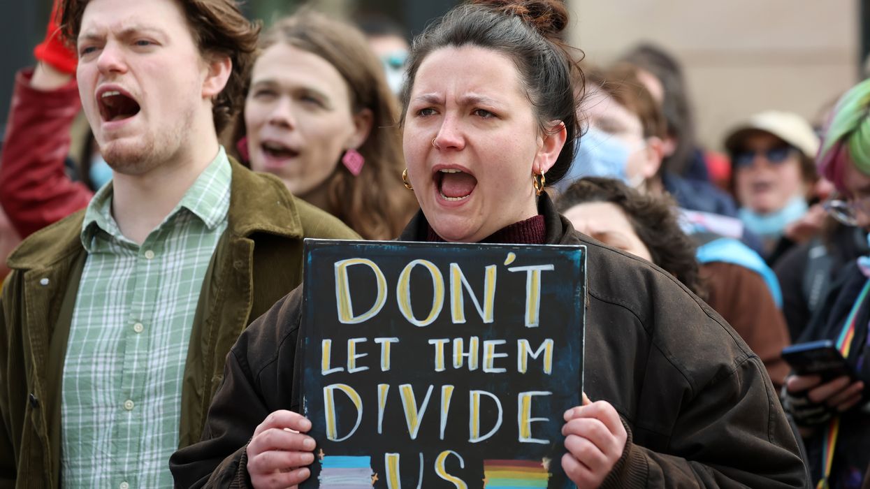 Trans rights protest in Scotland.