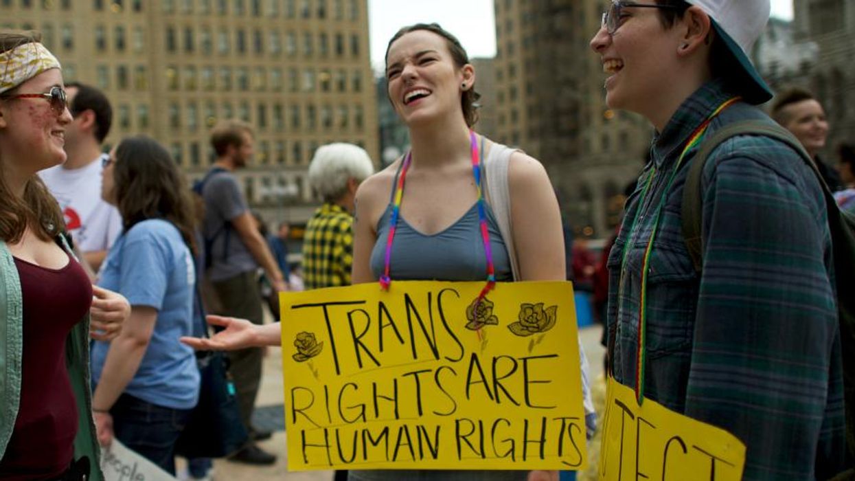 Trans rights protest.