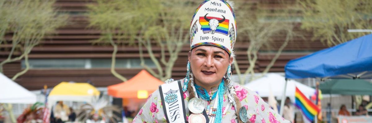 Travis Goldtooth, the reigning Miss Montana Two-Spirit.