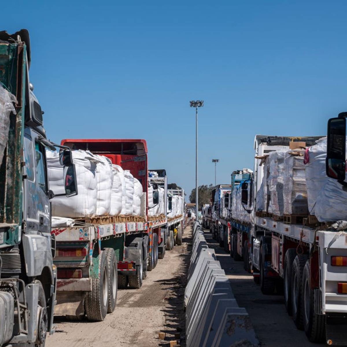 Trucks carrying aid for Gaza are stuck at the Rafah crossing