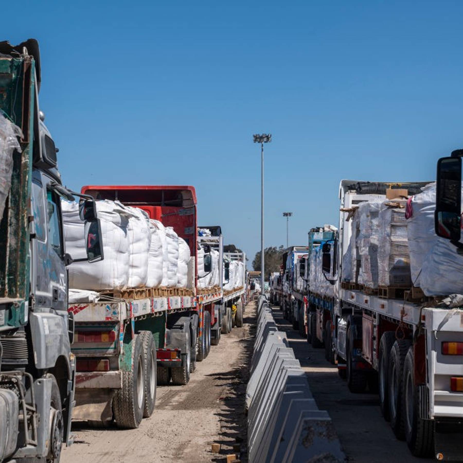 Trucks carrying aid for Gaza are stuck at the Rafah crossing