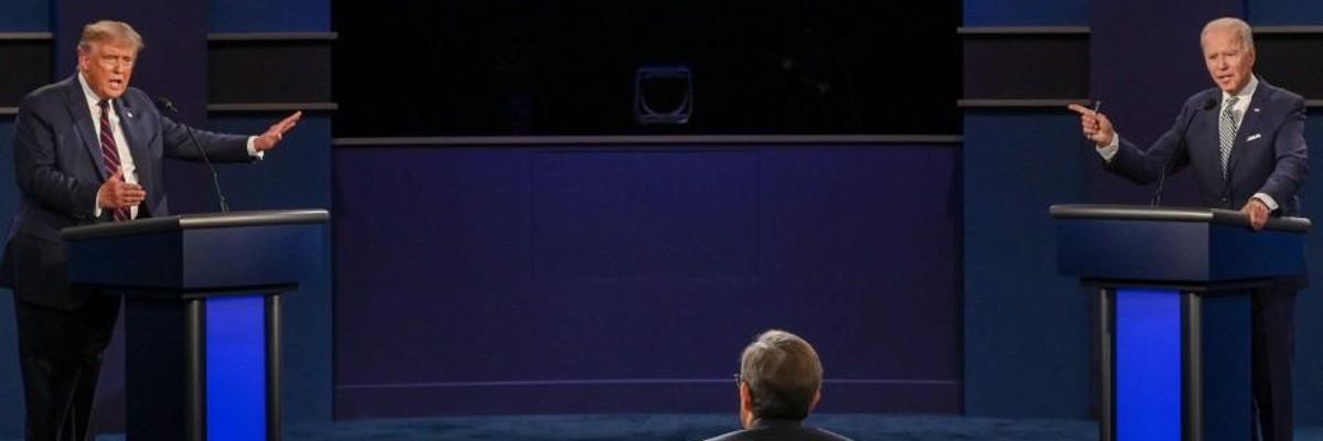 Trump and Biden debate in 2020.