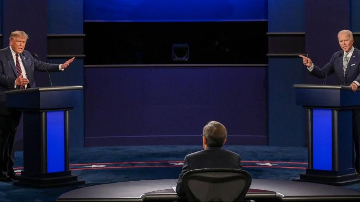 Trump and Biden debate in 2020.