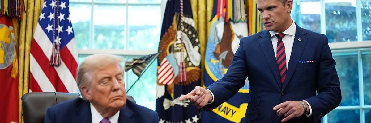 Trump and Hegseth in the Oval Office